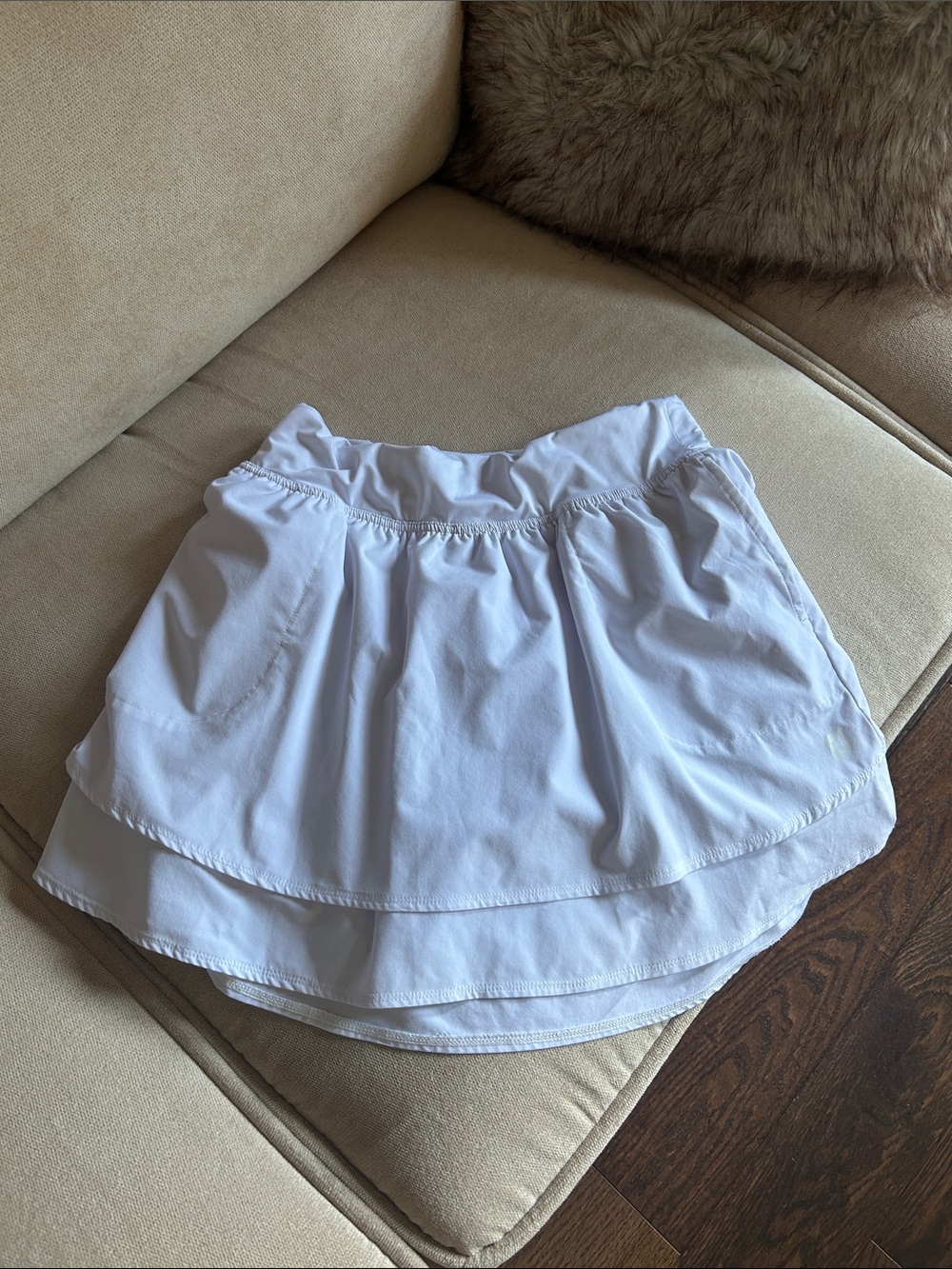 White Layered A-Line Athletic Skirt